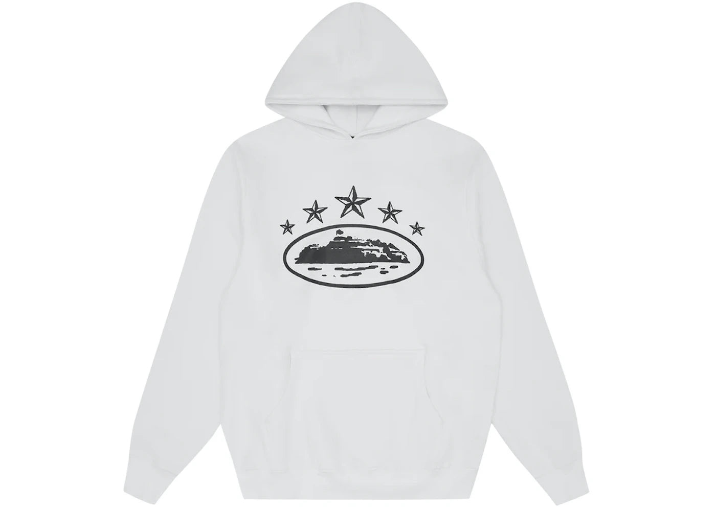 Corteiz 5 Starz Alcatraz Hoodie White