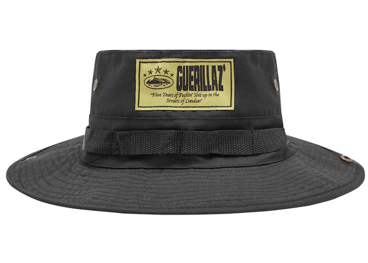 Corteiz 5 Starz Guerillaz Bucket Hat Black