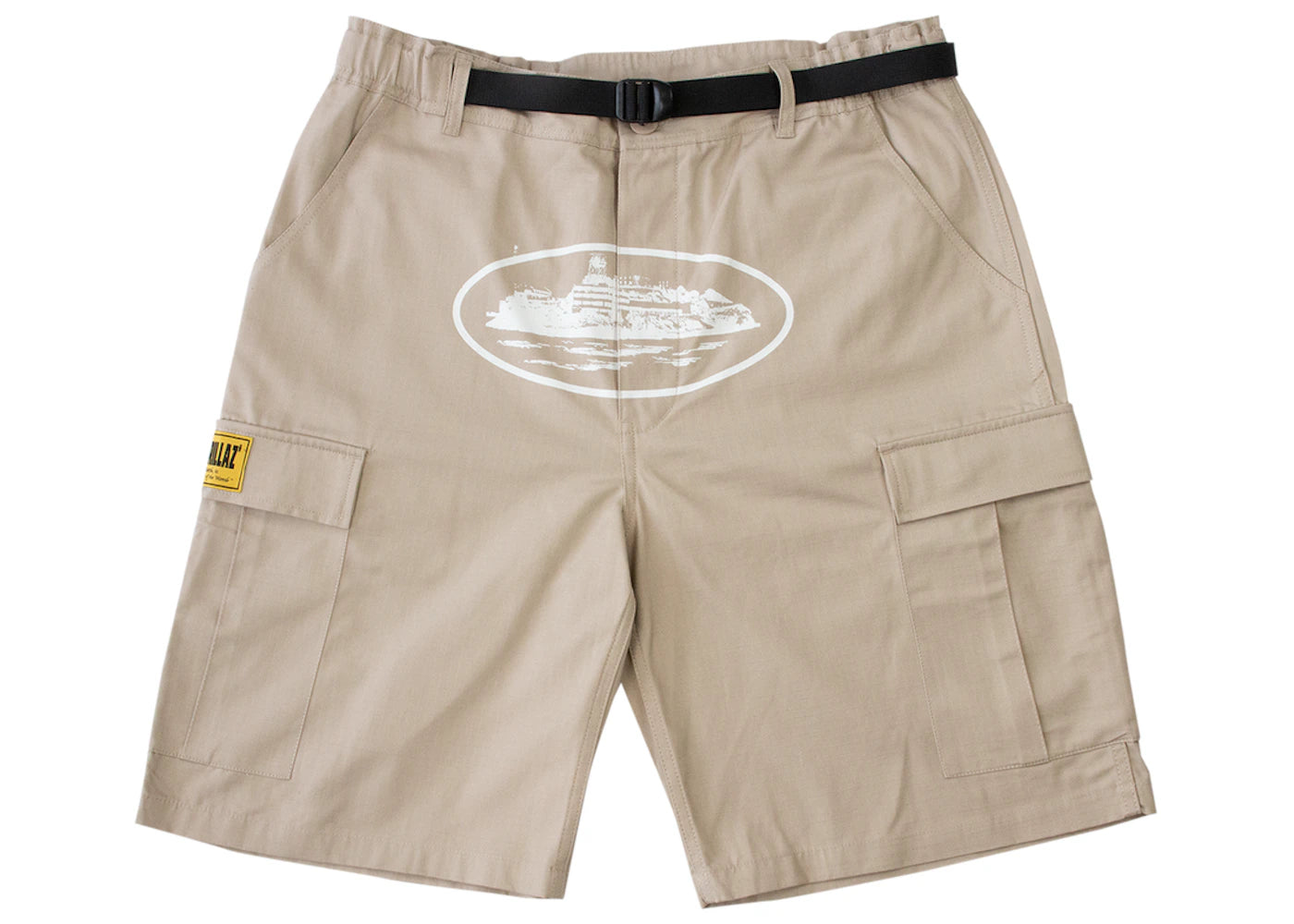 Corteiz Alcatraz Cargo Shorts Beige