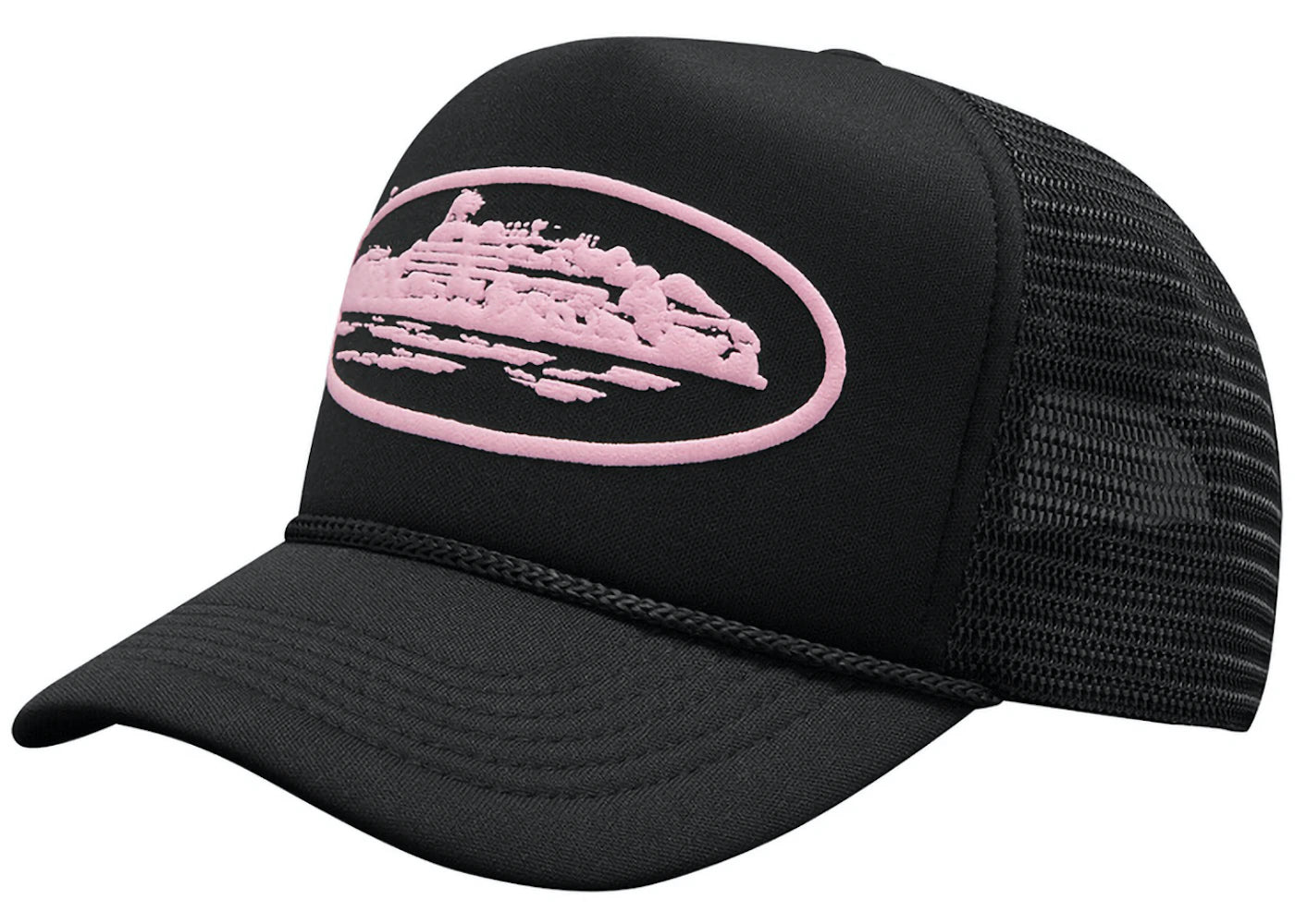 Corteiz Alcatraz Premium Trucker Hat Black/Pink