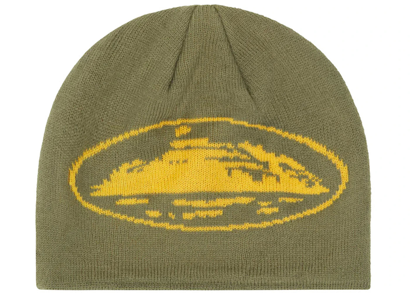 Corteiz Alcatraz Skully Khaki Green/Yellow