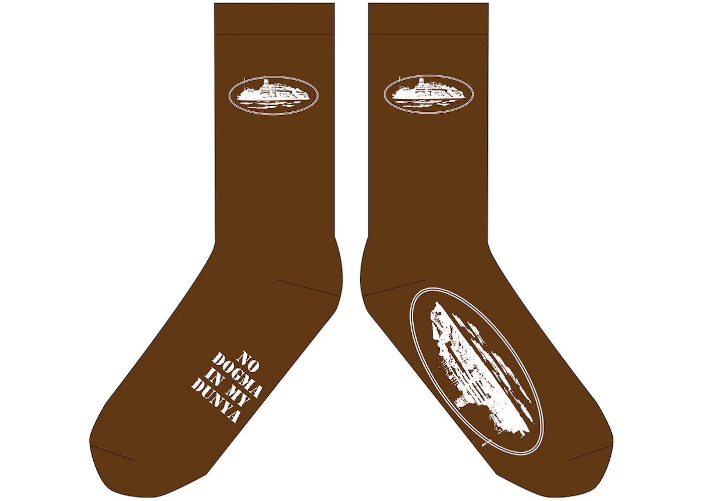 Corteiz Alcatraz Socks Brown