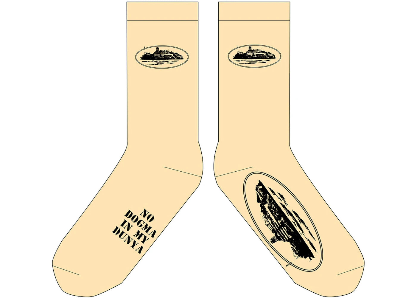 Corteiz Alcatraz Socks Cream