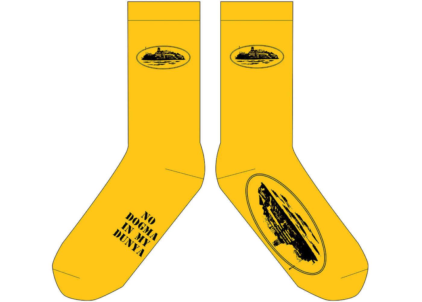 Corteiz Alcatraz Socks Yellow