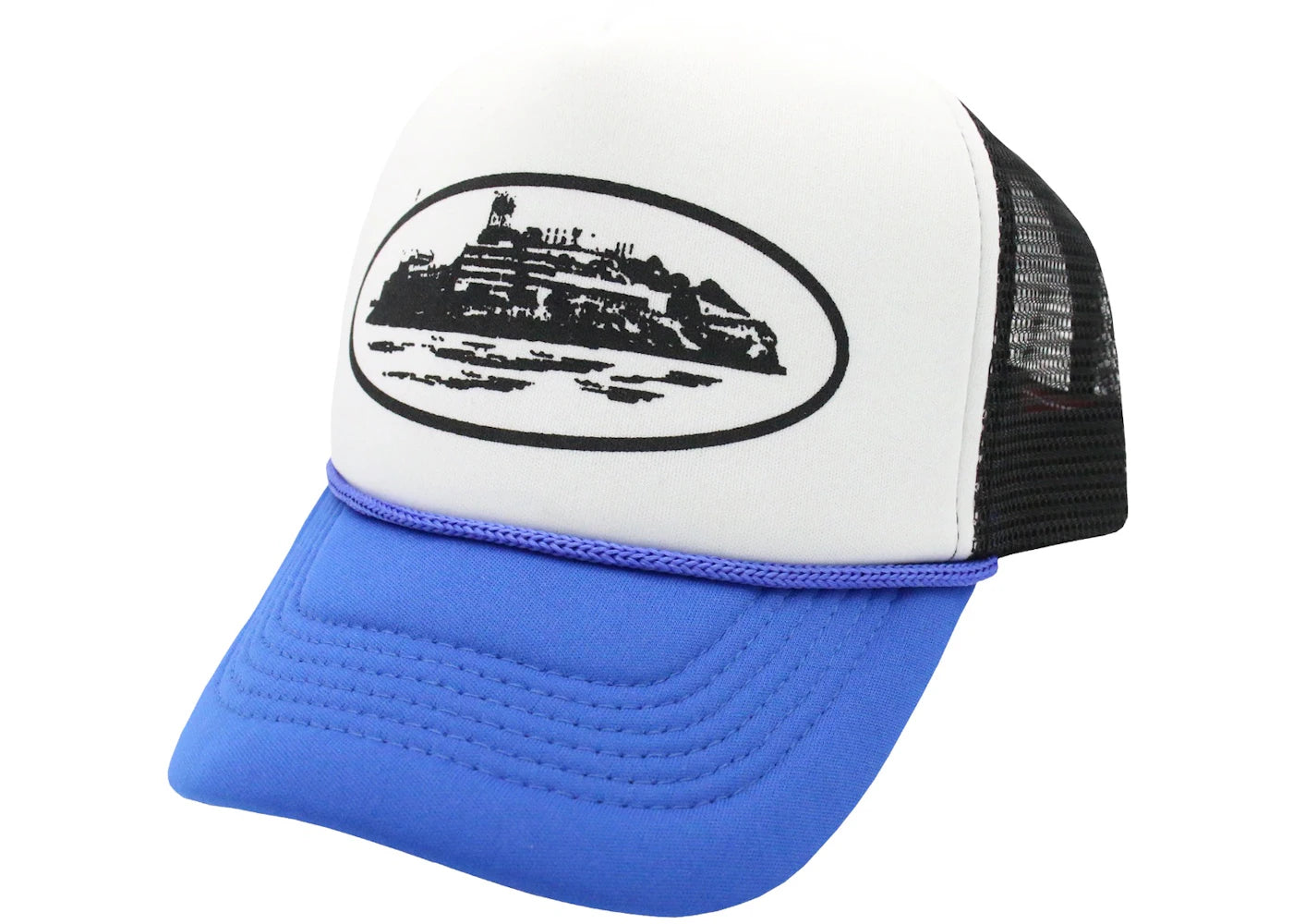 Corteiz Alcatraz Trucker Hat Black/Royal