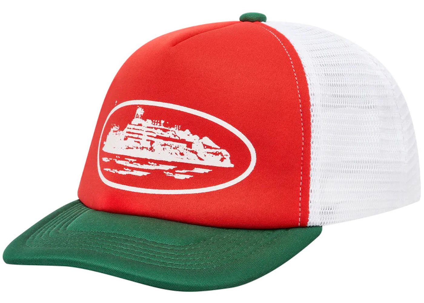 Corteiz Alcatraz Trucker Hat Red/Green