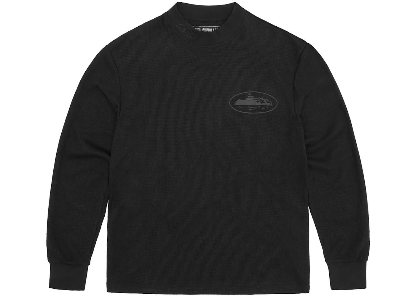 Corteiz Alcatraz Waffle Longsleeve Triple Black