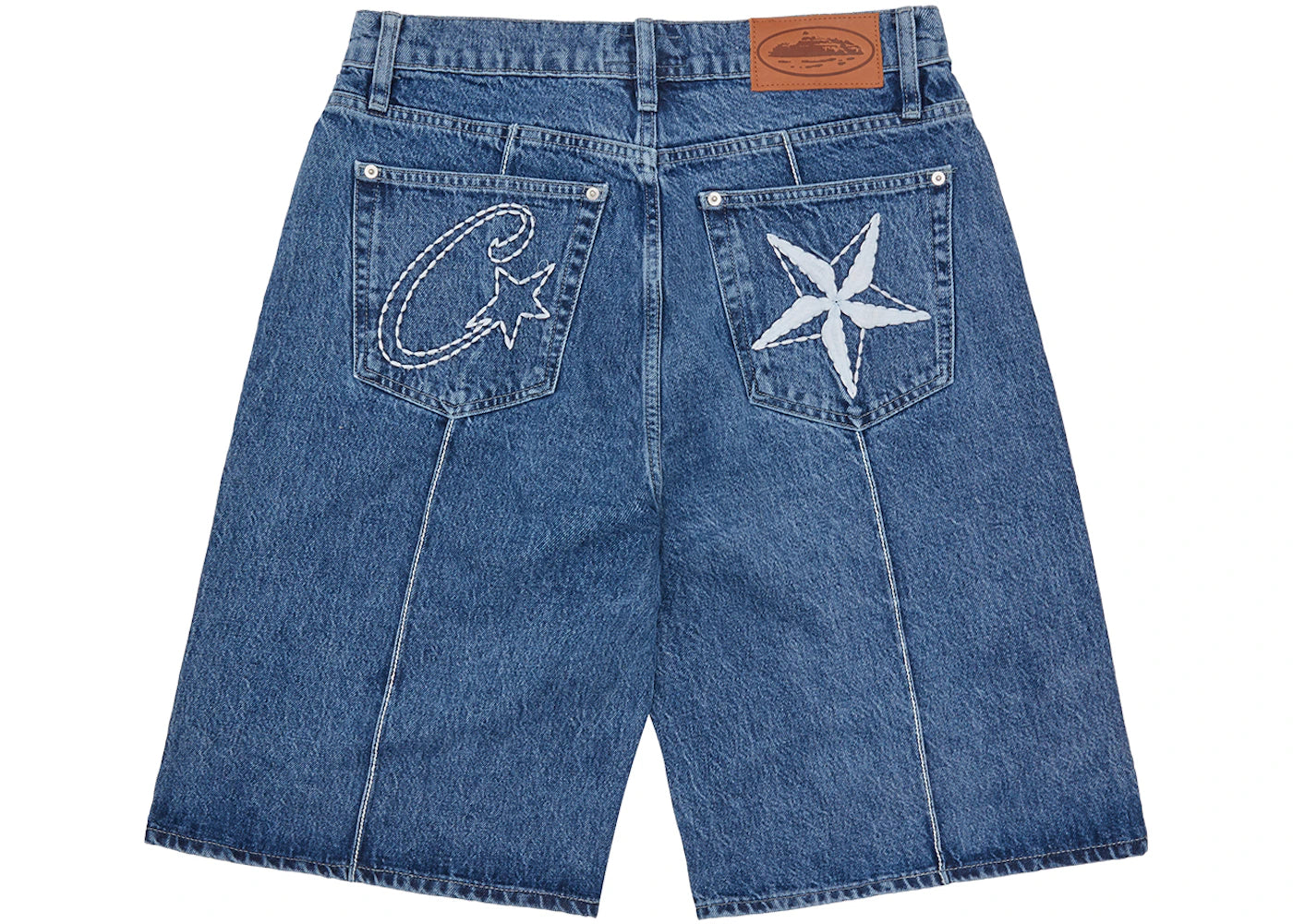 Corteiz C-Star Denim Shorts Faded Blue