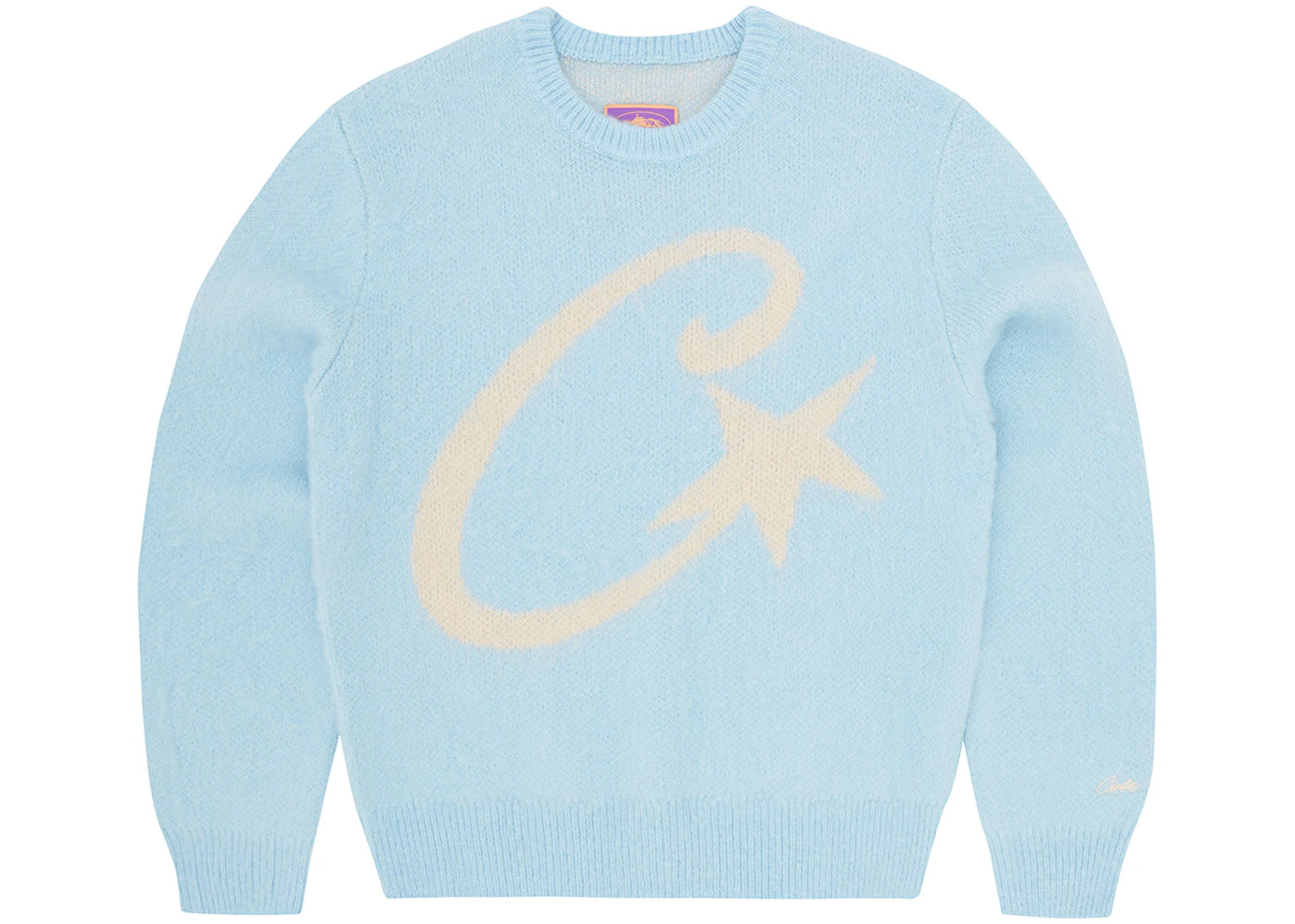 Corteiz C Star Mohair Knit Sweater Baby Blue