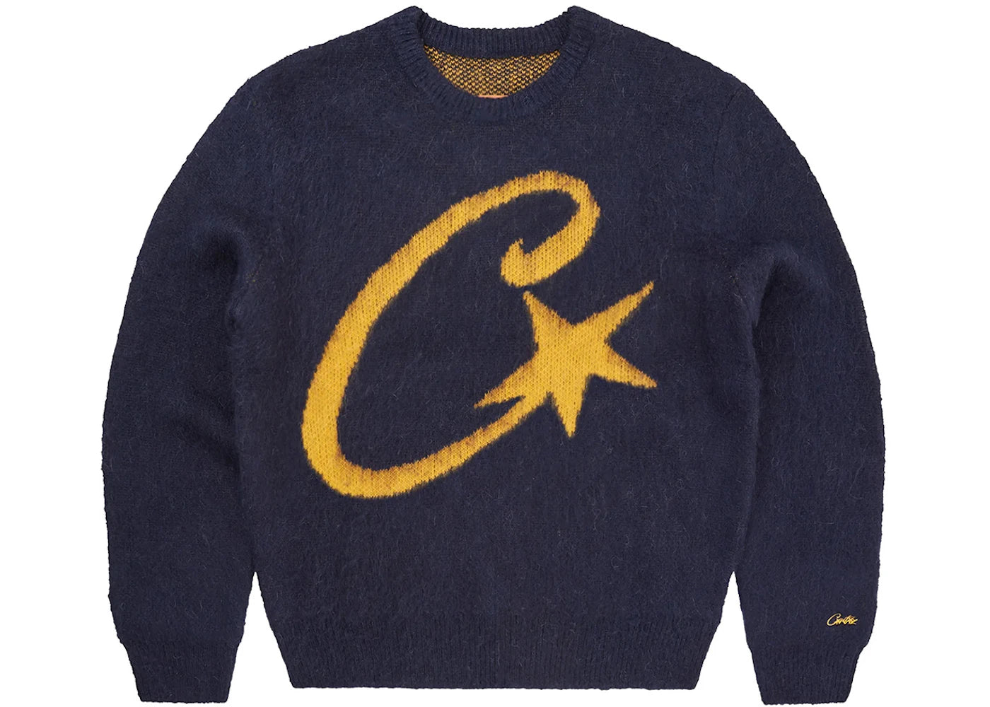 Corteiz C Star Mohair Knit Sweater Navy