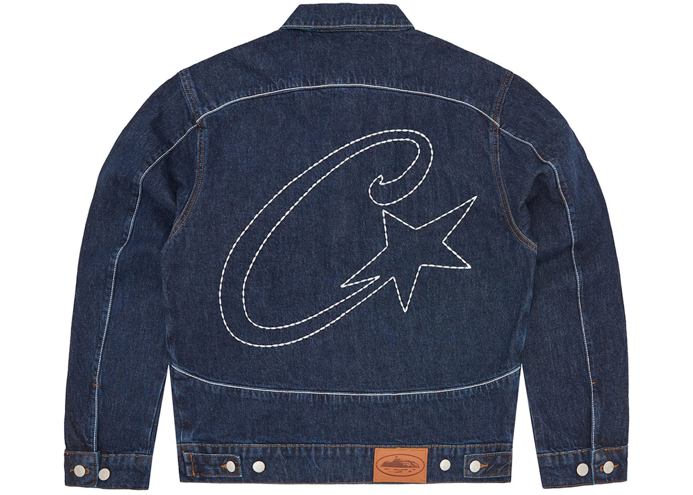 Corteiz C-Star Stitch-Down Denim Jacket Dark Wash