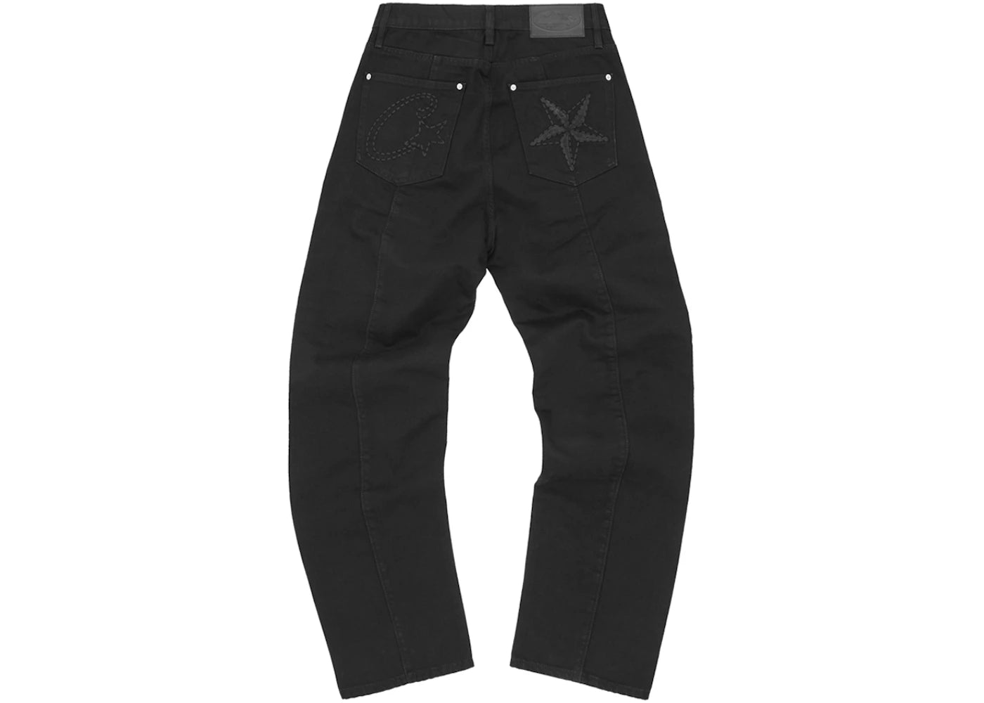 Corteiz C-Star Stitch-Down Jeans Triple Black