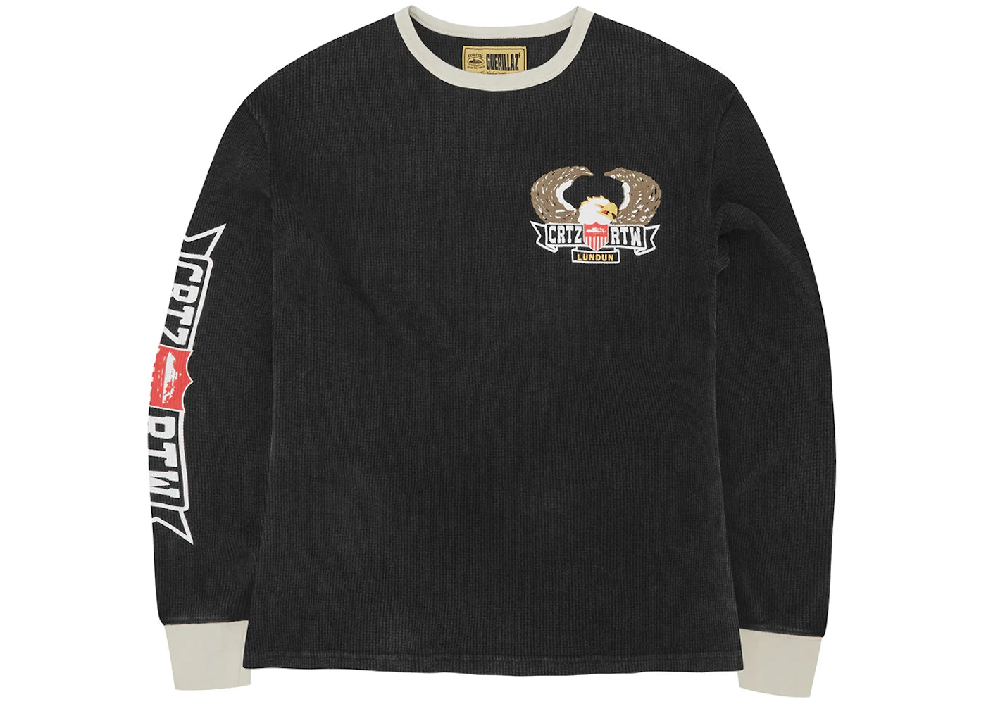 Corteiz Dipset Waffle L/S Tee Washed Black