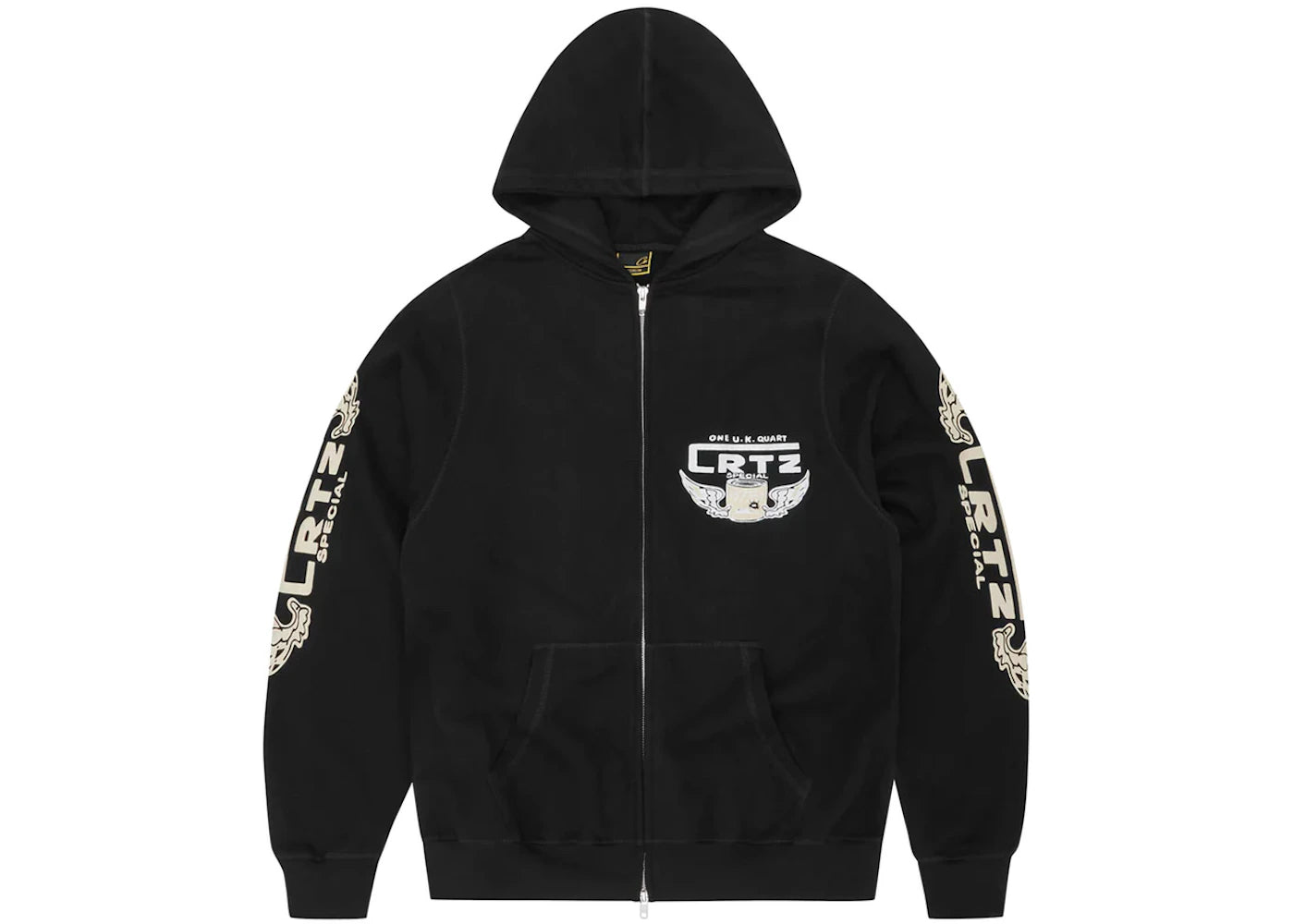 Corteiz Gasolina Double Zip Hoodie Black