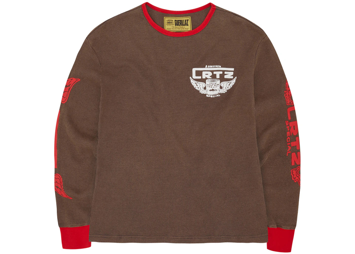 Corteiz Gasolina Waffle Longsleeve Brown