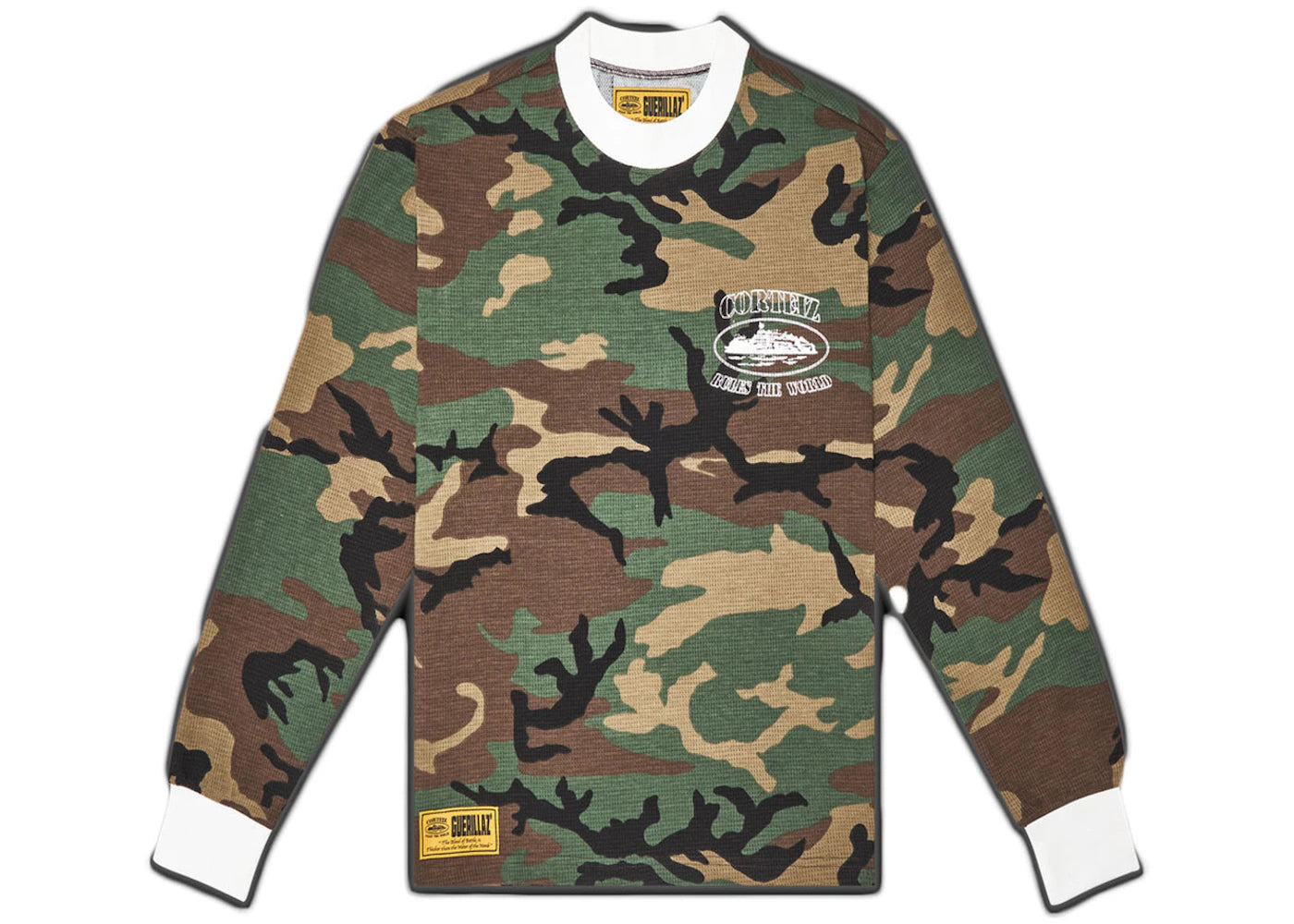 Corteiz Insignia Longsleeve Waffle T-Shirt Woodland Camo