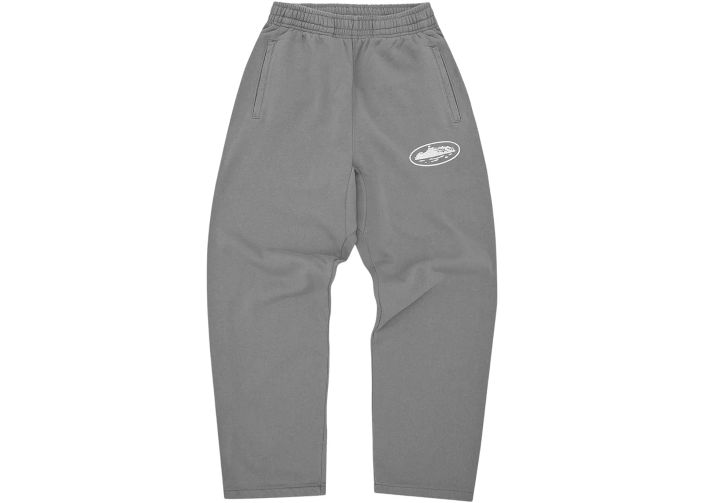 Corteiz Island Puff Print Open Hem Pant Gully Grey