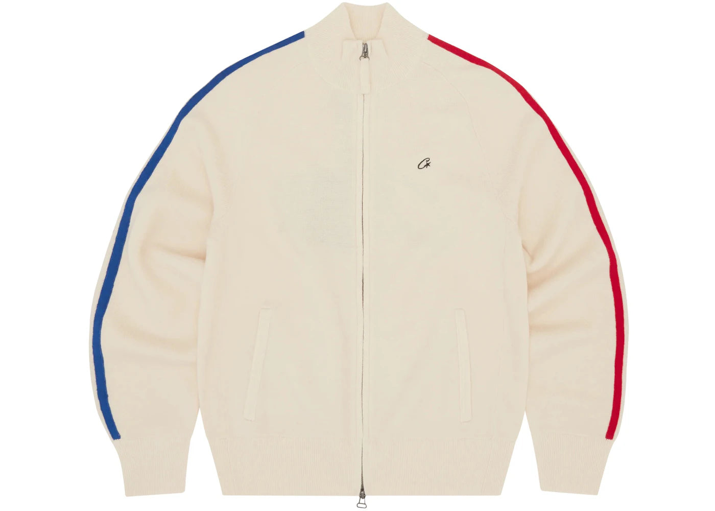 Corteiz Knit Zip Up Fleece Cream