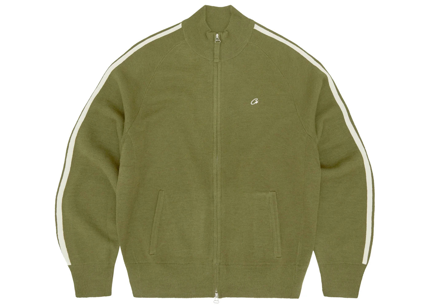 Corteiz Knit Zip Up Fleece Olive