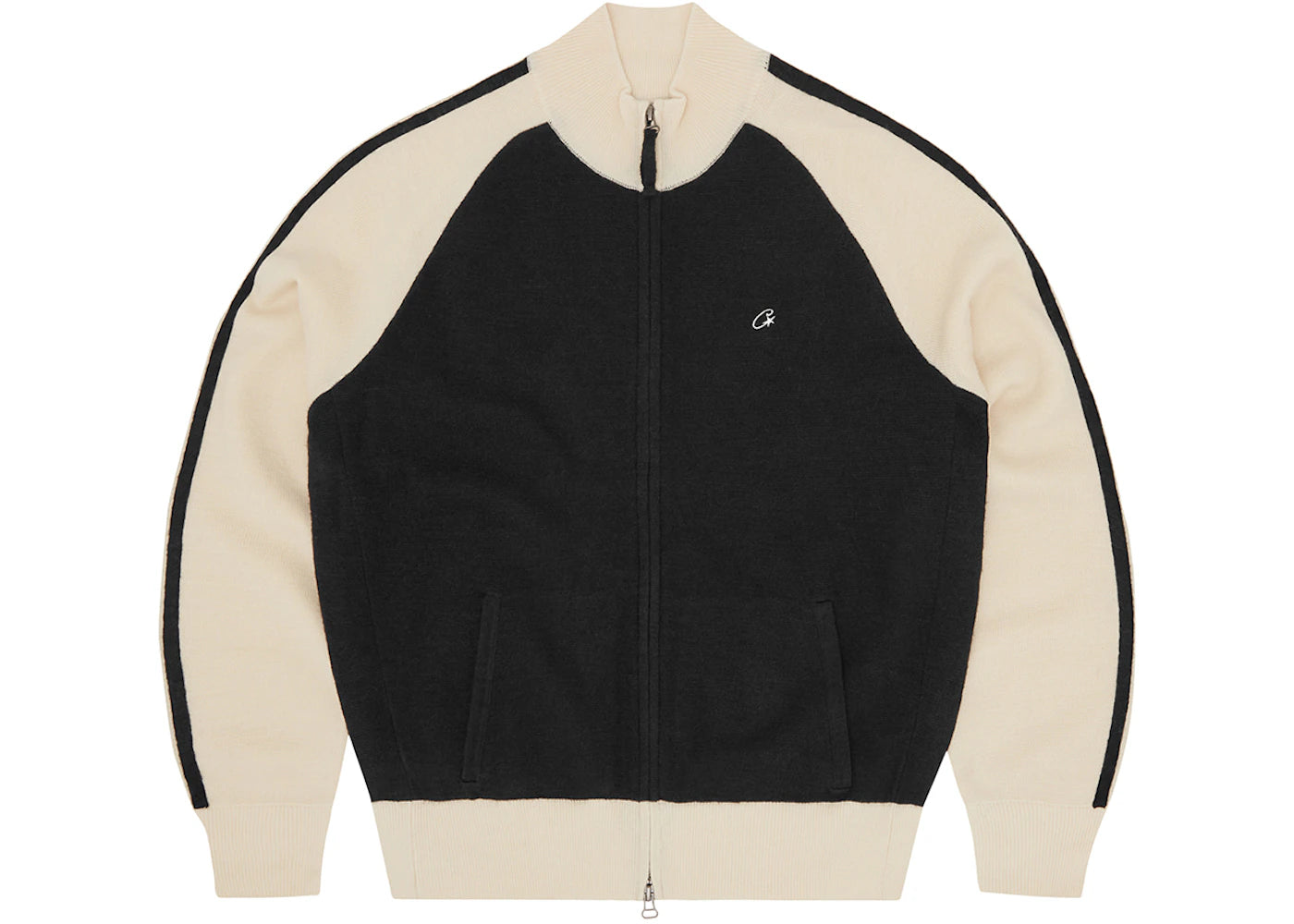 Corteiz Knit V2 Zip Up Black/Cream