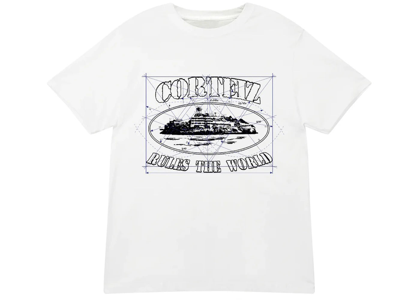 Corteiz Math Alcatraz Tee White