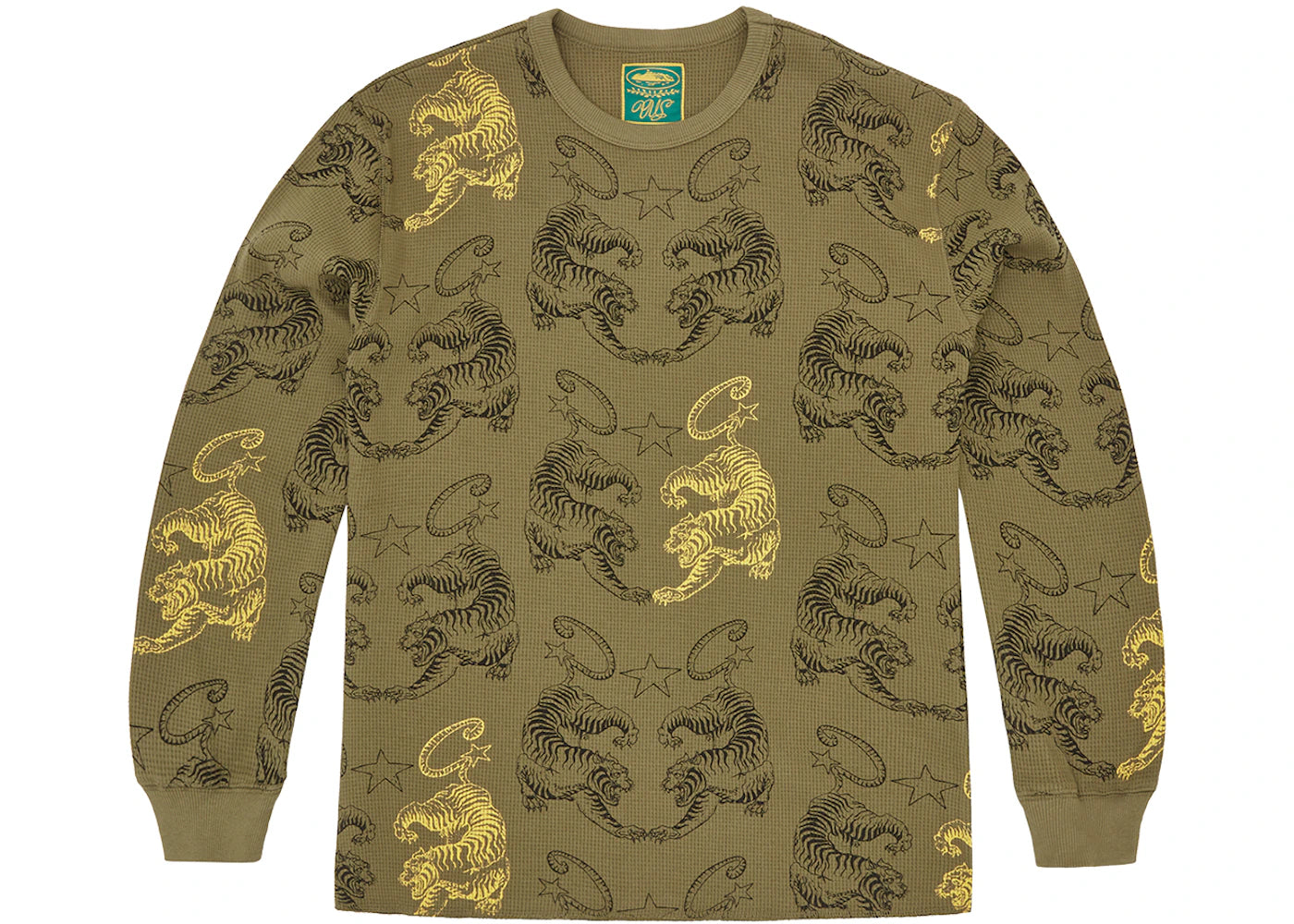 Corteiz Mens Tiger Waffle Longsleeve Khaki