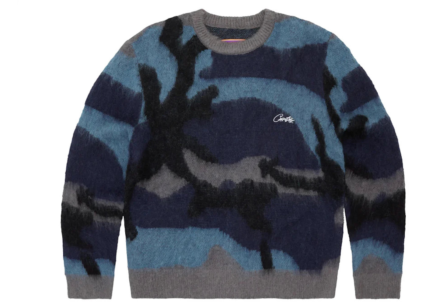 Corteiz Mohair Knit Sweater Ocean Camo