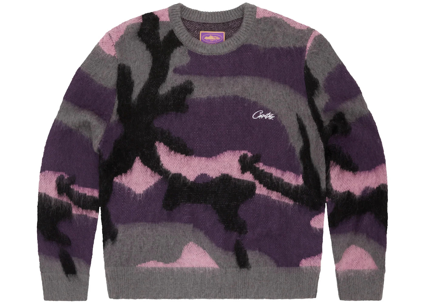 Corteiz Mohair Knit Sweater Sakura Camo