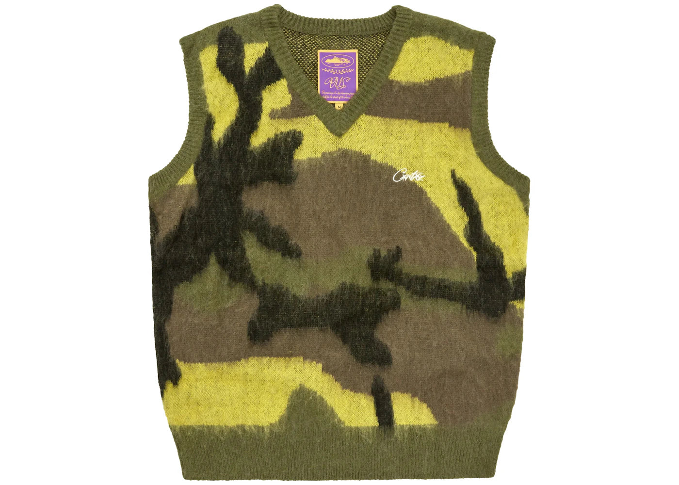 Corteiz Mohair Knit Vest Gutta Camo