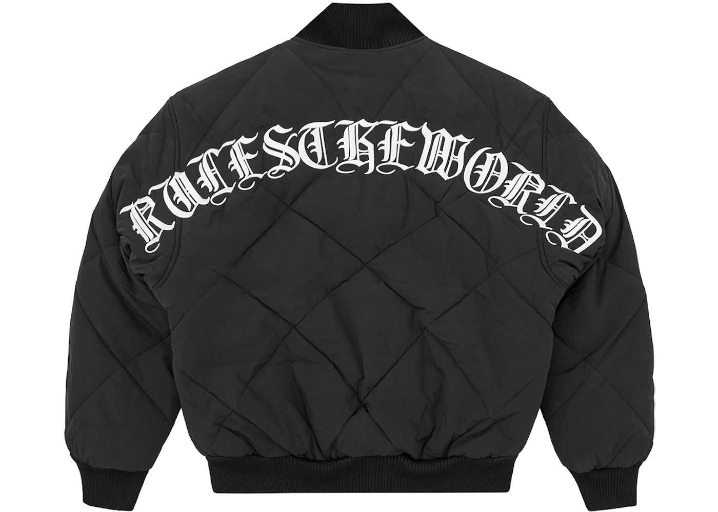 Corteiz Olde English Quilted Bomber Jacket Black