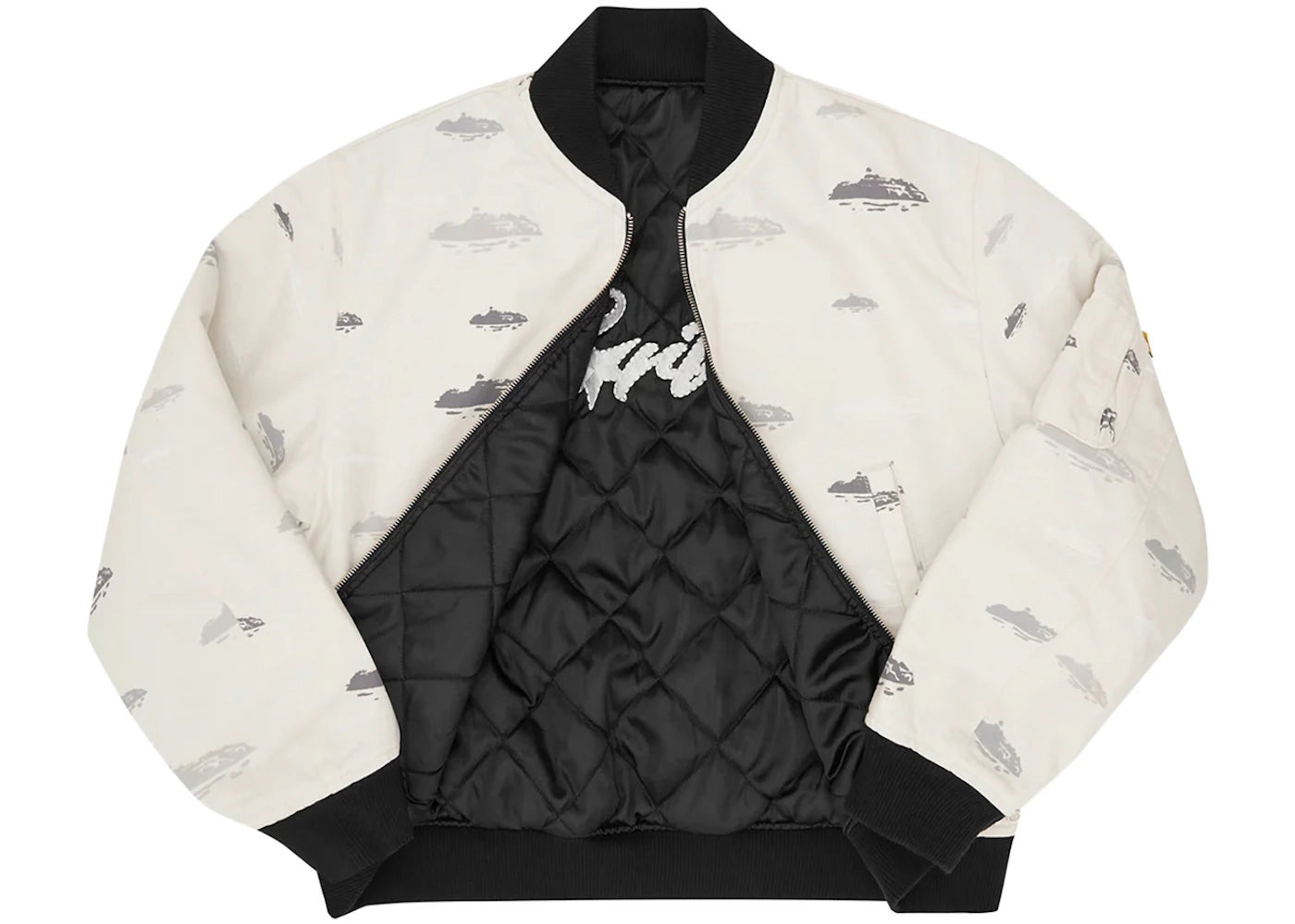 Corteiz Reversible Bomber Jacket Off White/Black