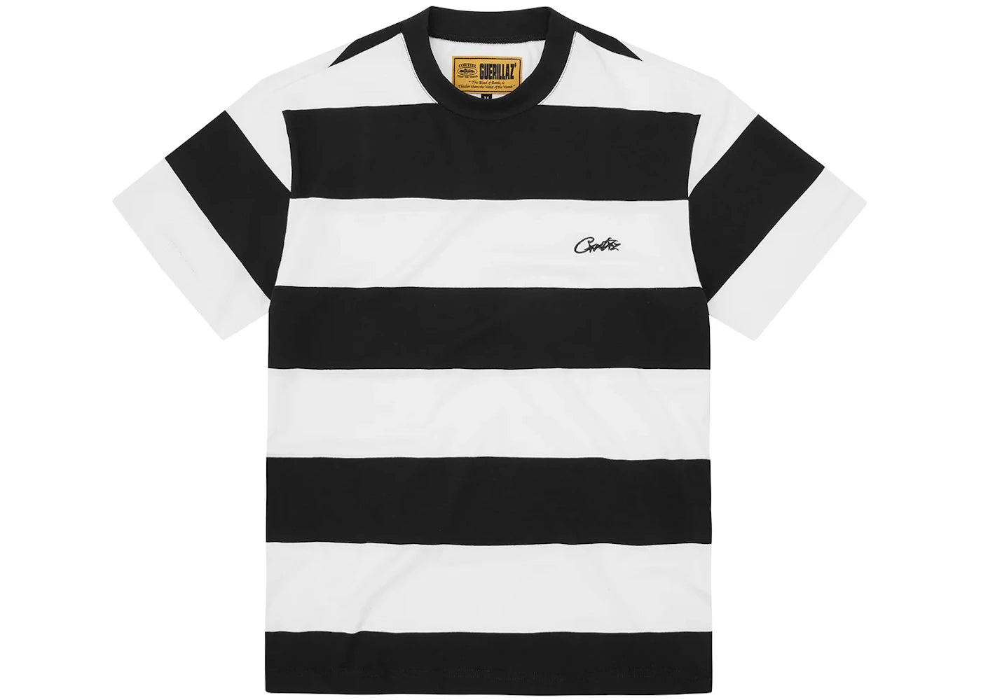 Corteiz Striped Tee Black