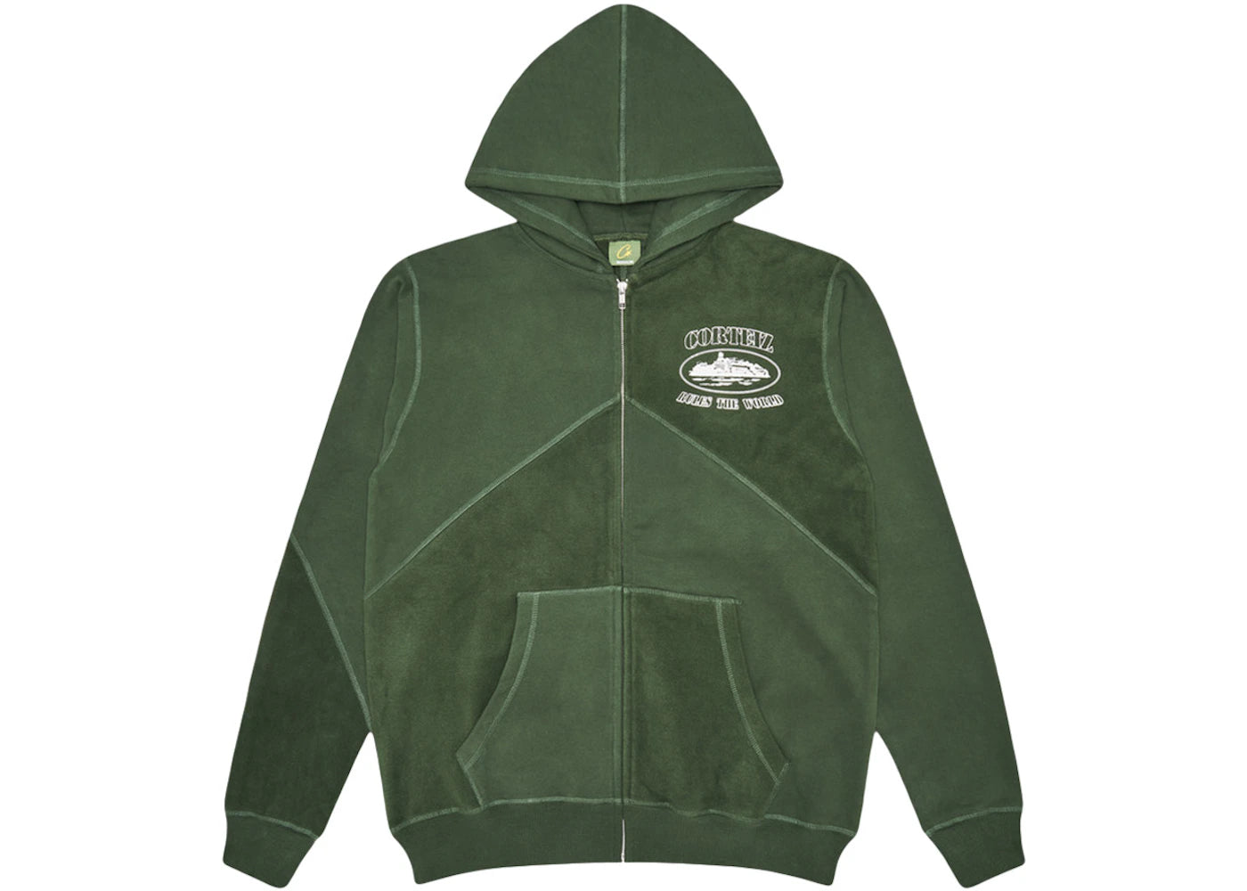 Corteiz Superior V2 Zip Up Hoodie Forrest Green