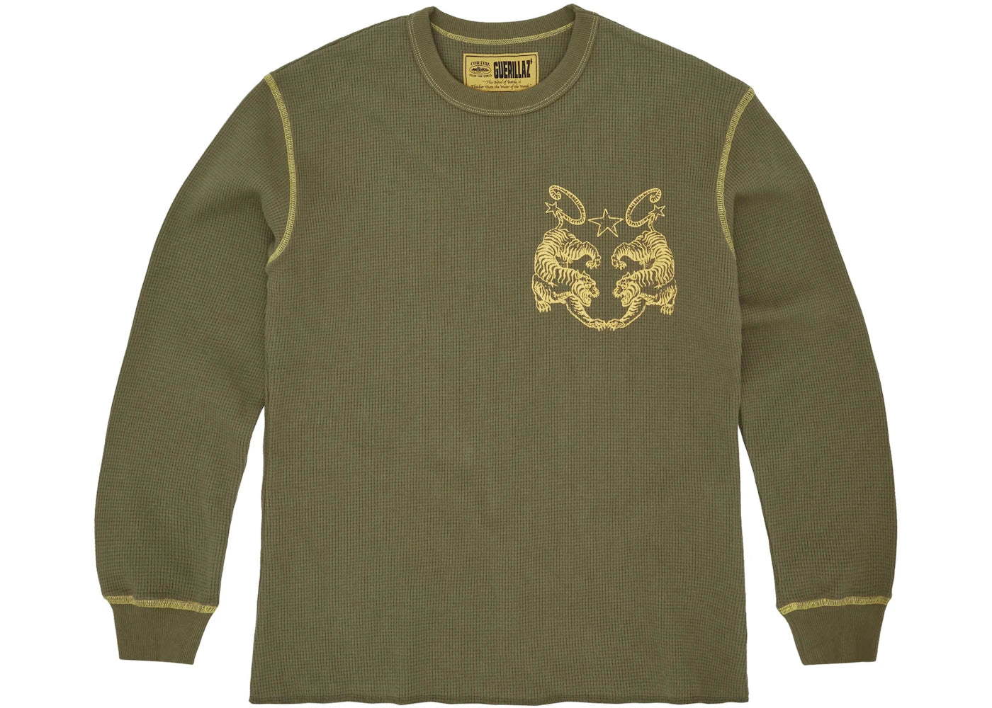 Corteiz Tiger Contrast Waffle Longsleeve Khaki