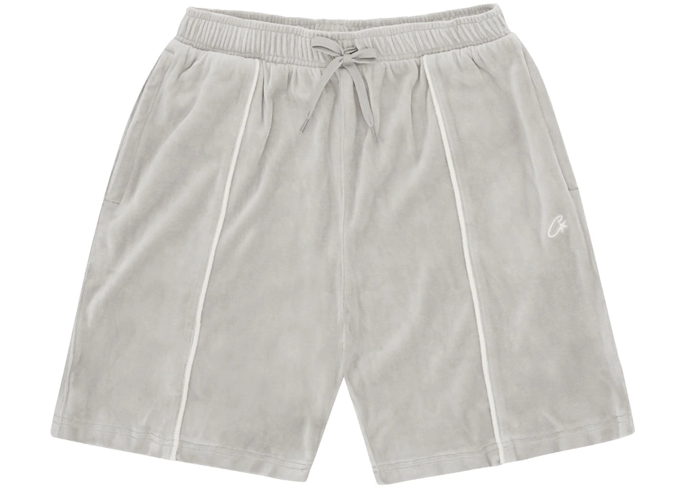 Corteiz VVS Uptown Velour Shorts Grey