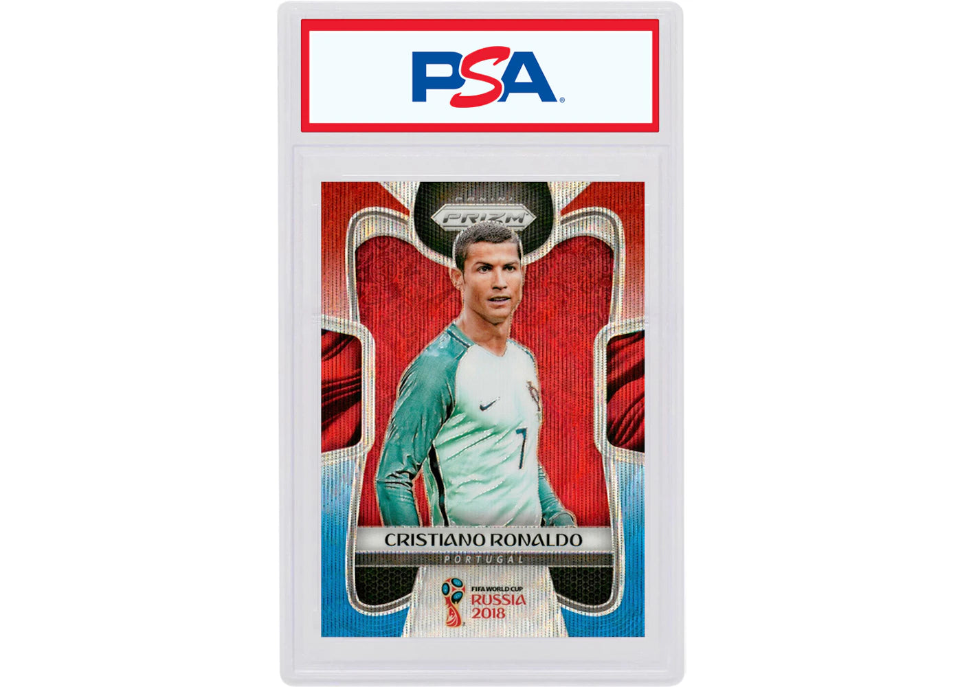 Cristiano Ronaldo 2018 Panini Prizm World Cup Red/Blue Wave #154 (PSA or BGS Graded)