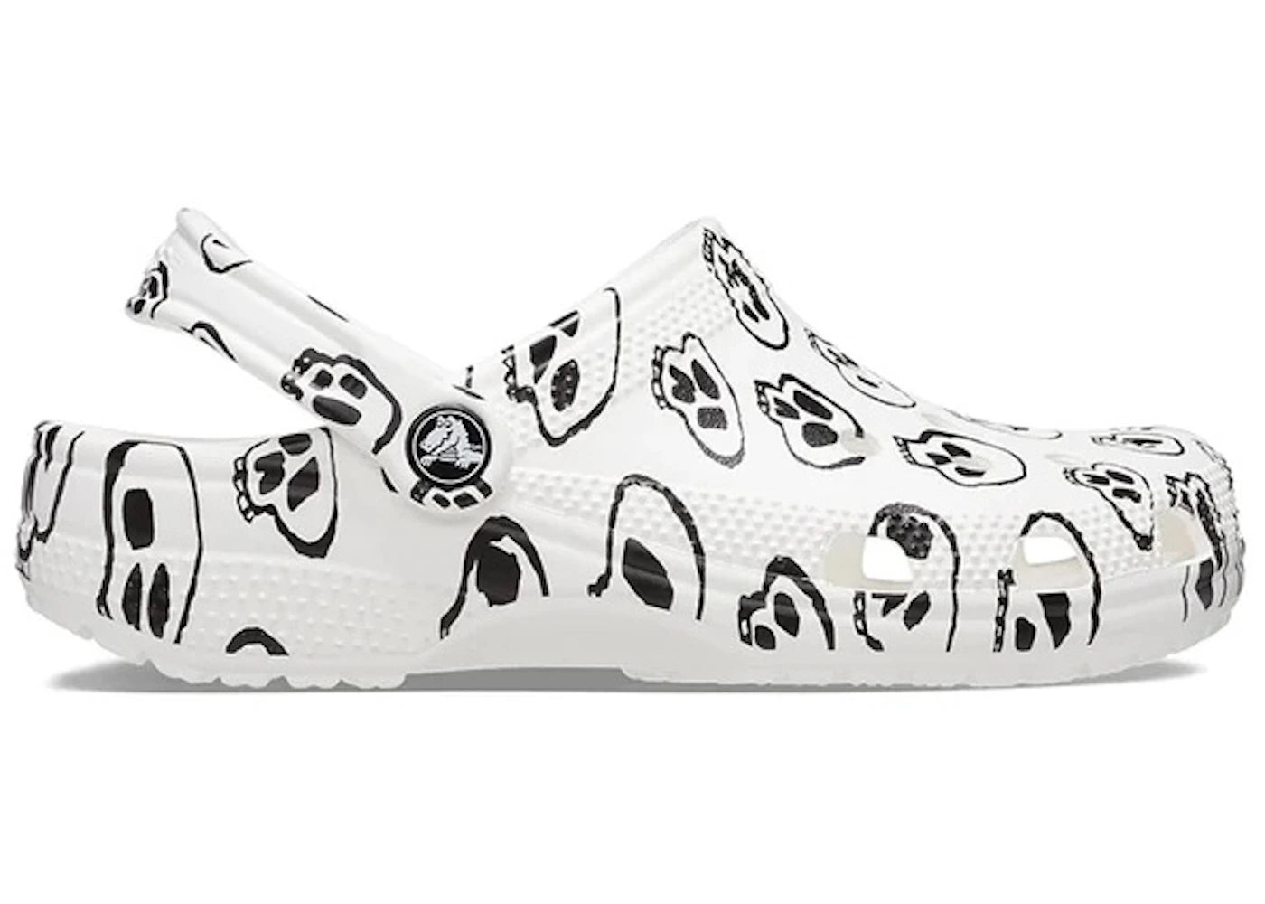 Crocs Classic Clog Skull Print White