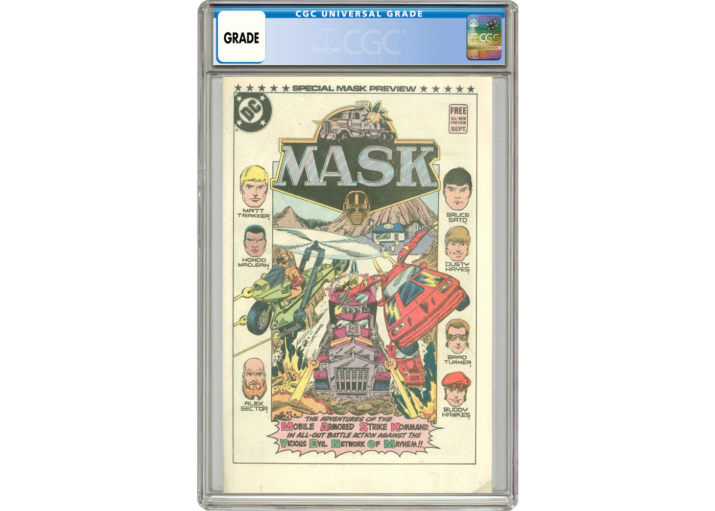 DC MASK (1985) Special Preview #1 Comic Book CGC Graded