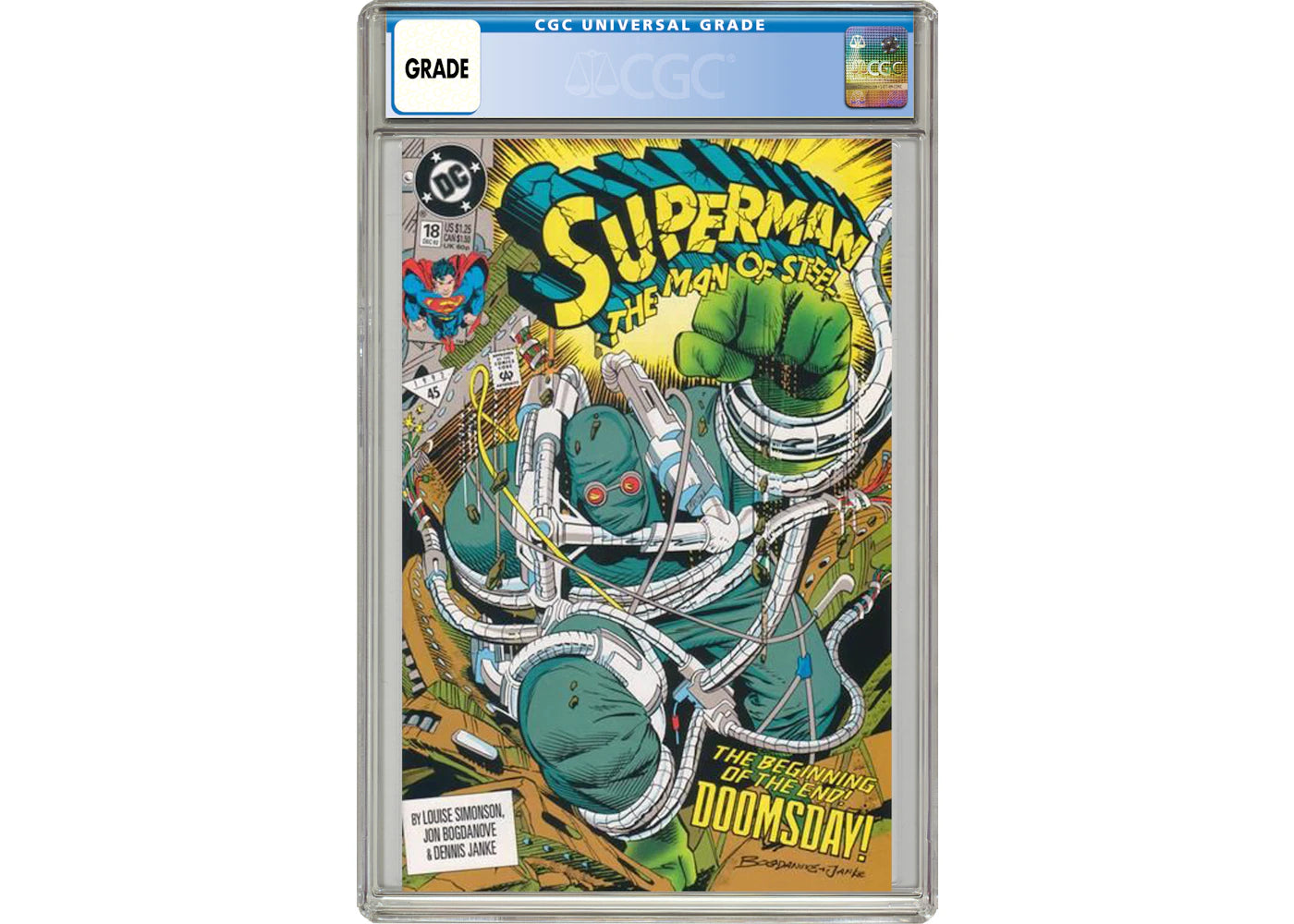 DC Superman The Man of Steel #18 (1st App. of Doomsday) Comic Book CGC Graded
