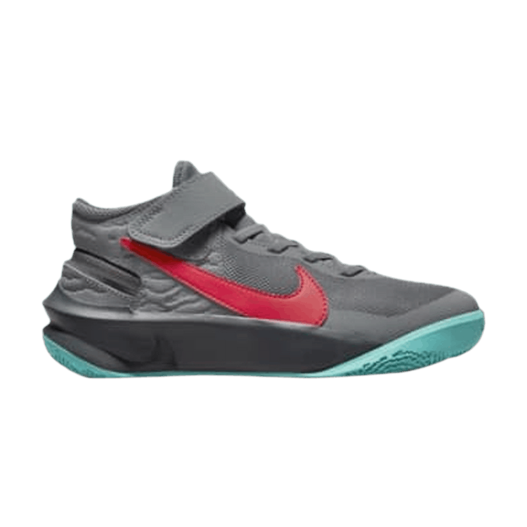 Nike Team Hustle D 10 Flyease Smoke Grey Washed Teal Siren Red (GS)