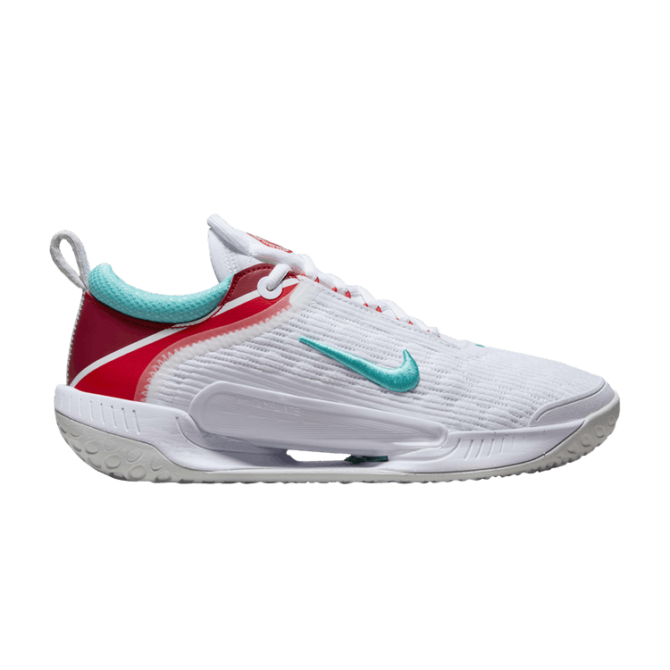 Nike Court Zoom NXT HC White Light Silver Habanero Red Washed Teal (Women's)