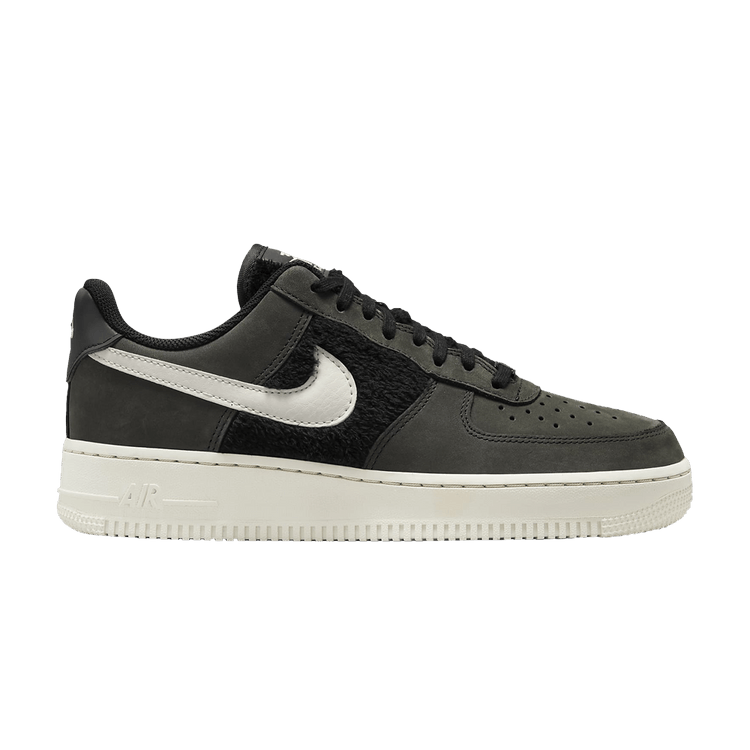 Nike Air Force 1 Low Black Light Bone Faux Fur (Women's)