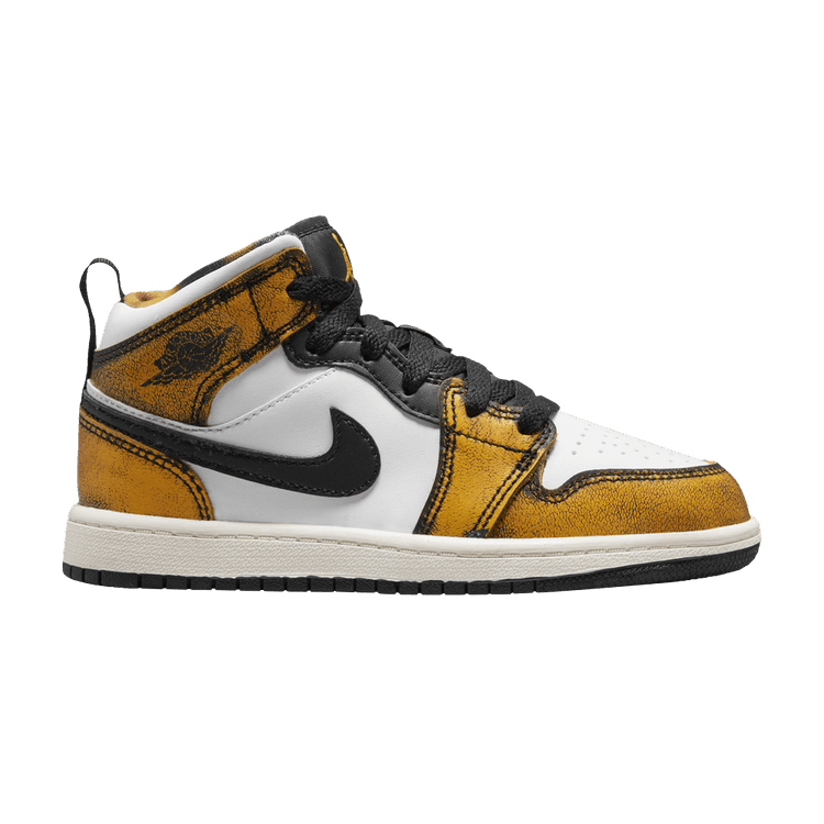 Jordan 1 Mid SE Orange Wear Away (PS)