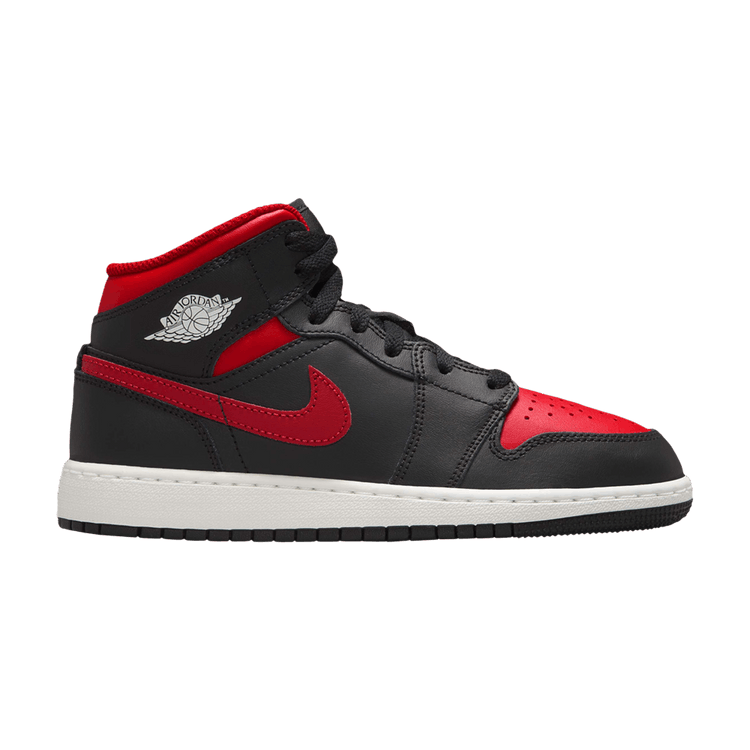 Jordan 1 Mid Black Summit White Varsity Red (GS)