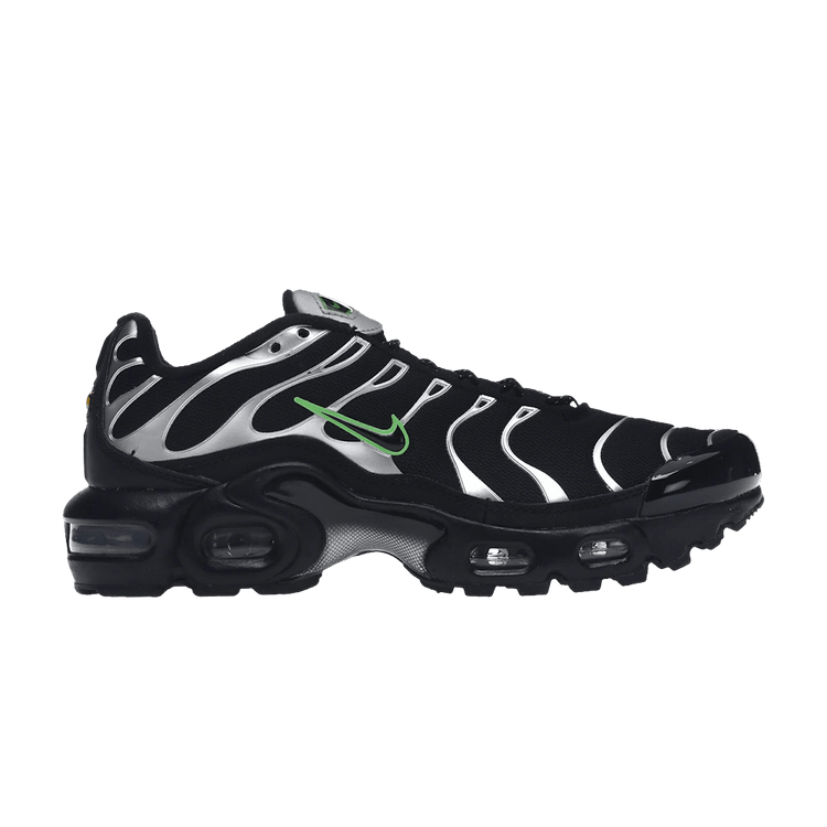 Nike Air Max Plus Black Green Strike Metallic Silver (GS)