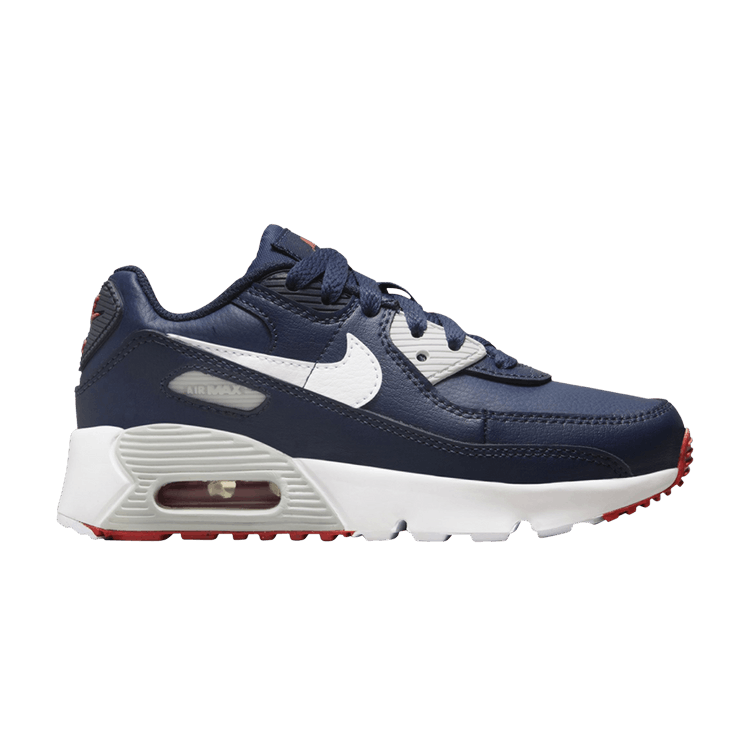 Nike Air Max 90 Leather Obsidian Track Red (PS)