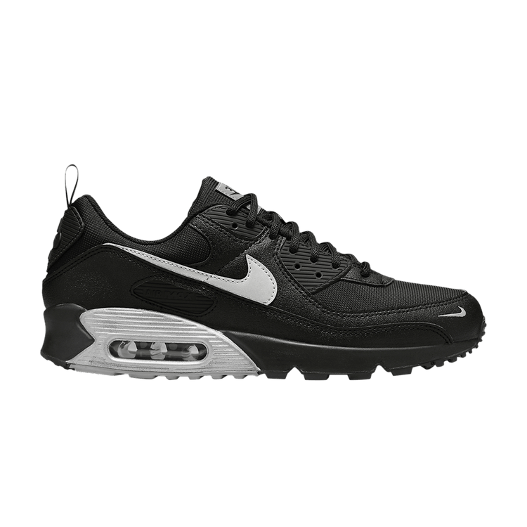 Nike Air Max 90 Black Metallic Silver Mini Swoosh