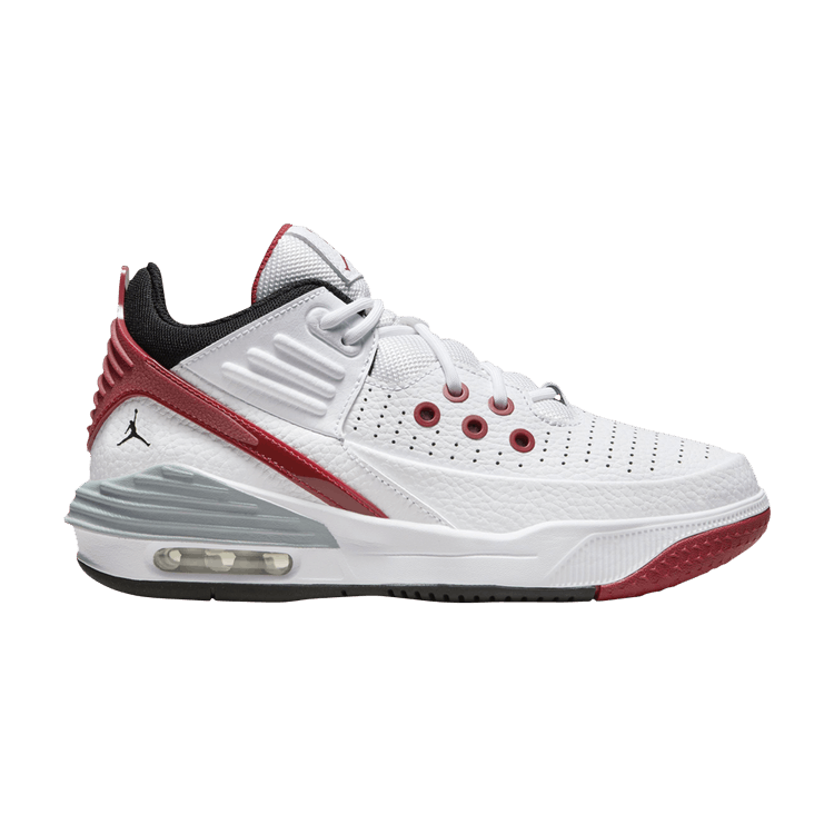 Jordan Max Aura 5 White Varsity Red Wolf Grey Black (GS)