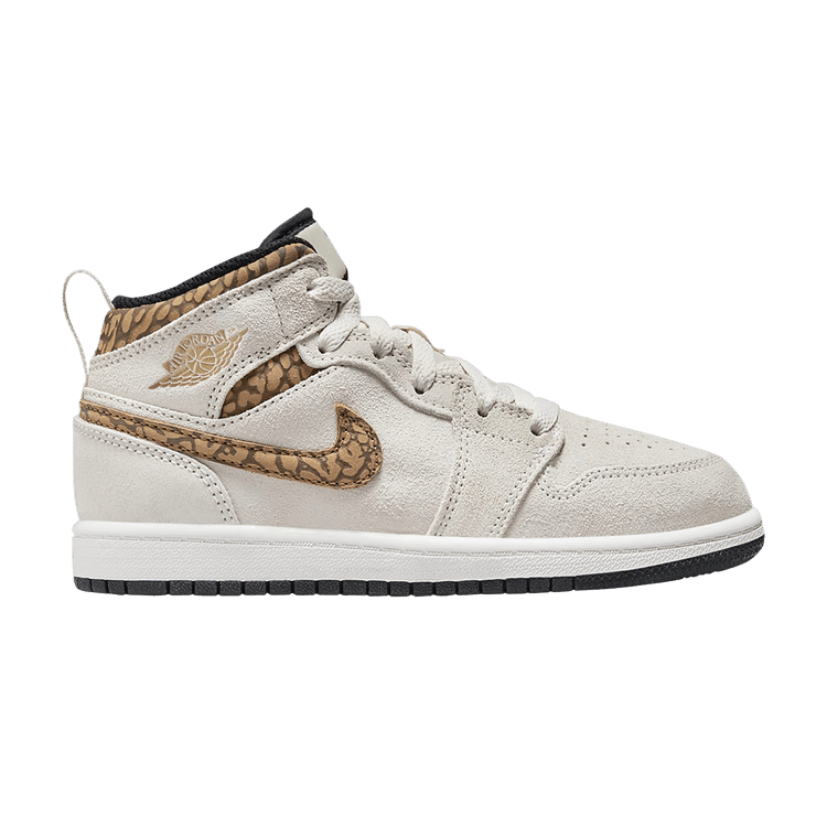 Jordan 1 Mid SE Light Orewood Brown White Light British Tan Metallic Gold (PS)