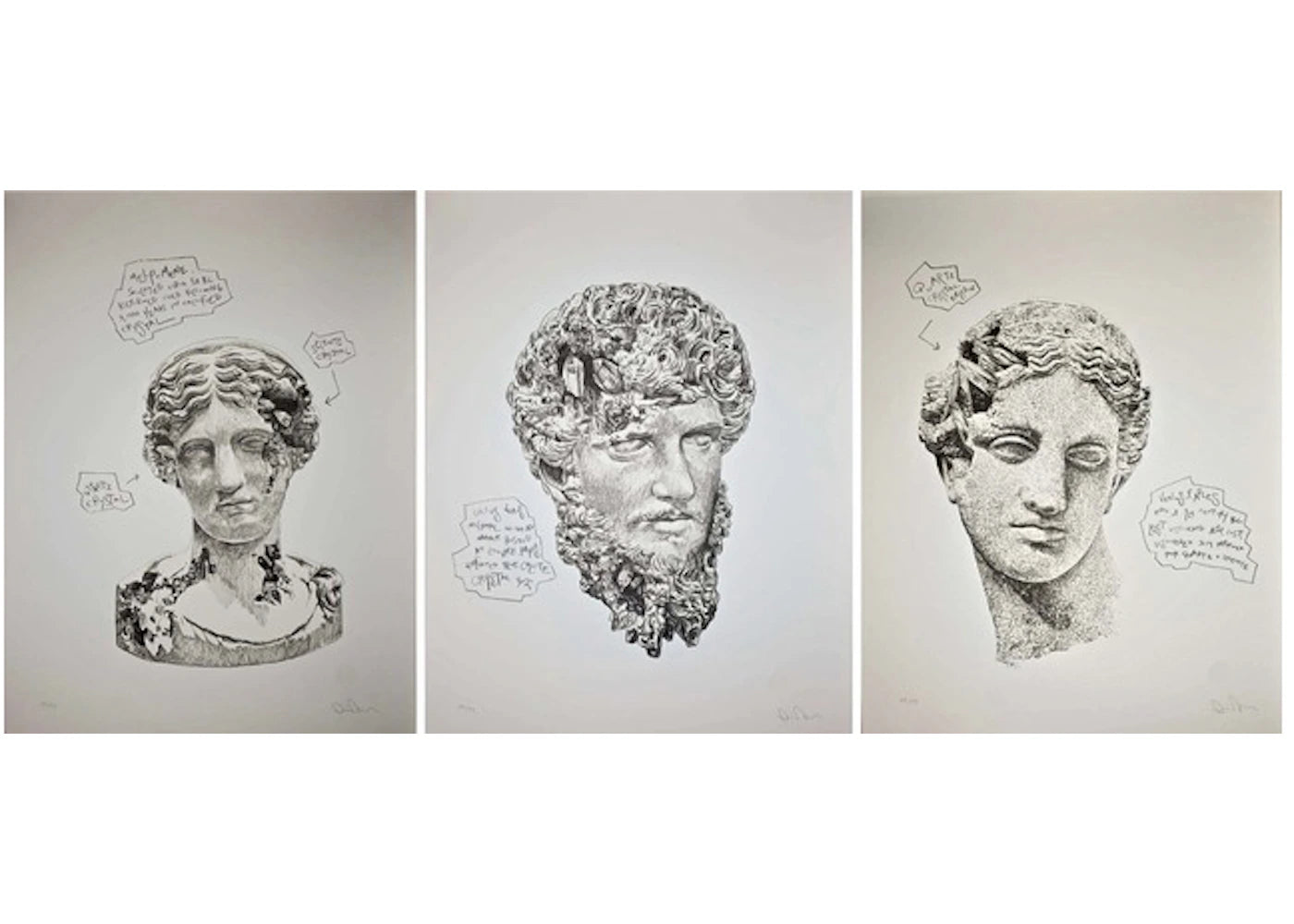 Daniel Arsham Eroded Classic Prints Portfolio Set of 3 (Signed, Edition of 99)